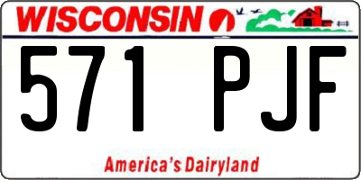 WI license plate 571PJF