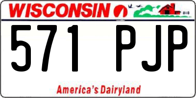 WI license plate 571PJP