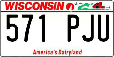 WI license plate 571PJU