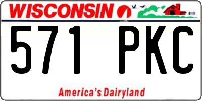 WI license plate 571PKC