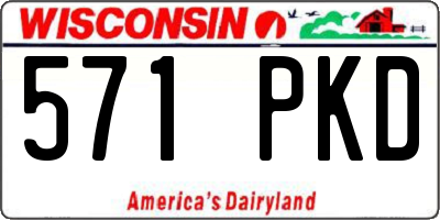 WI license plate 571PKD