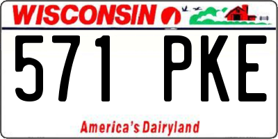 WI license plate 571PKE