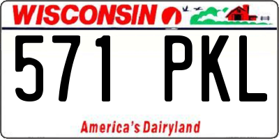 WI license plate 571PKL