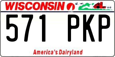 WI license plate 571PKP