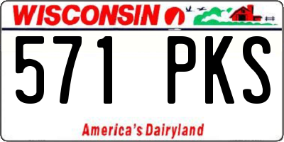 WI license plate 571PKS