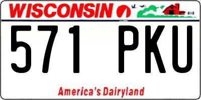 WI license plate 571PKU