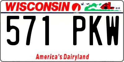WI license plate 571PKW