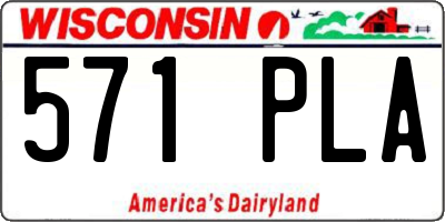 WI license plate 571PLA
