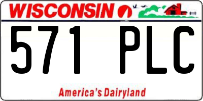 WI license plate 571PLC