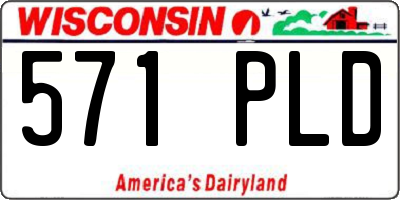 WI license plate 571PLD