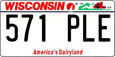 WI license plate 571PLE