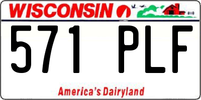WI license plate 571PLF