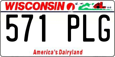 WI license plate 571PLG