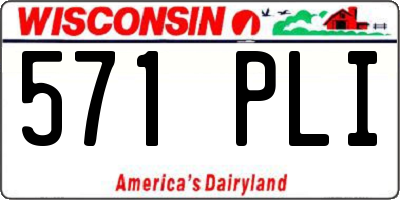 WI license plate 571PLI