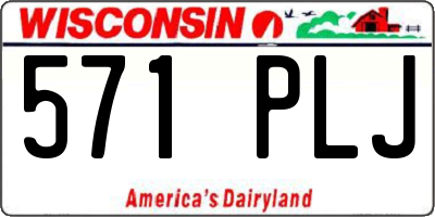WI license plate 571PLJ
