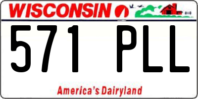WI license plate 571PLL