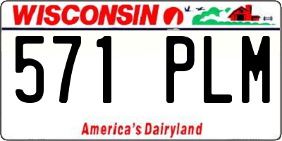 WI license plate 571PLM