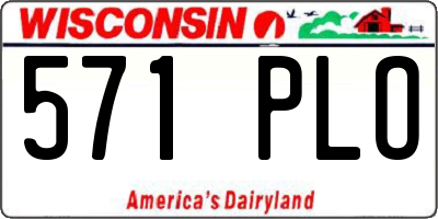 WI license plate 571PLO