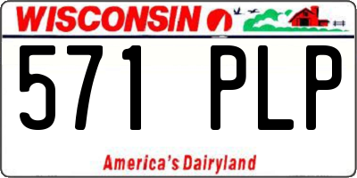 WI license plate 571PLP