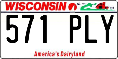 WI license plate 571PLY