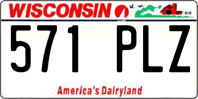 WI license plate 571PLZ