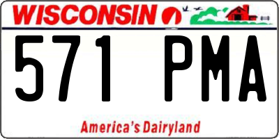 WI license plate 571PMA