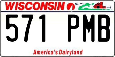 WI license plate 571PMB
