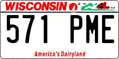 WI license plate 571PME
