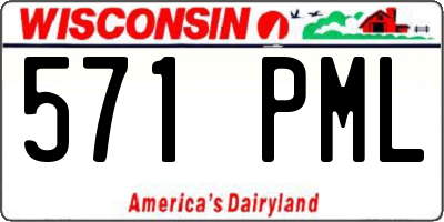 WI license plate 571PML