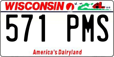 WI license plate 571PMS