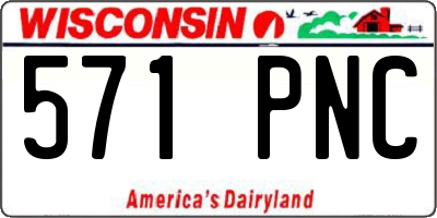 WI license plate 571PNC