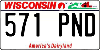 WI license plate 571PND