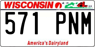 WI license plate 571PNM