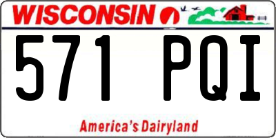 WI license plate 571PQI