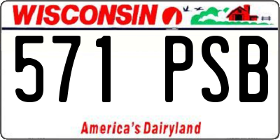 WI license plate 571PSB