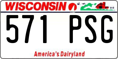 WI license plate 571PSG