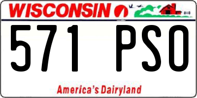 WI license plate 571PSO