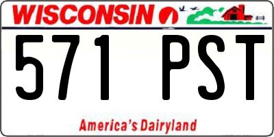 WI license plate 571PST