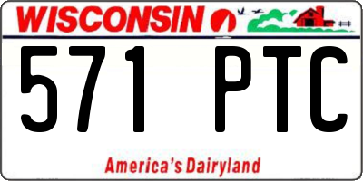 WI license plate 571PTC