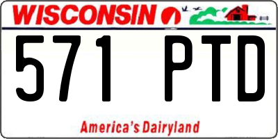 WI license plate 571PTD