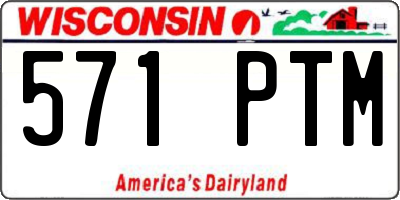 WI license plate 571PTM