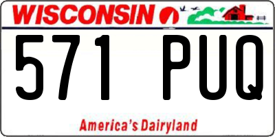 WI license plate 571PUQ