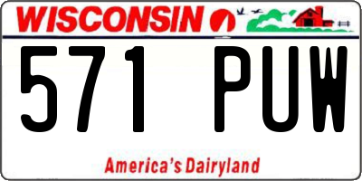 WI license plate 571PUW