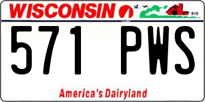 WI license plate 571PWS