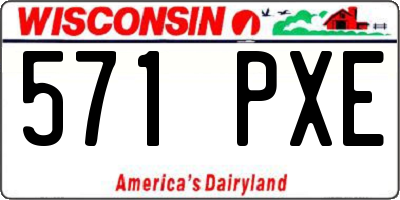 WI license plate 571PXE