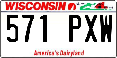 WI license plate 571PXW