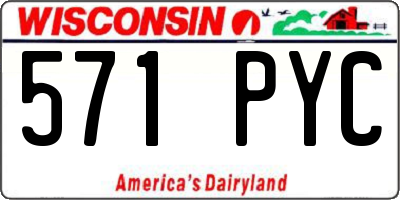 WI license plate 571PYC
