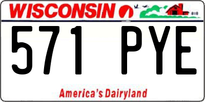WI license plate 571PYE