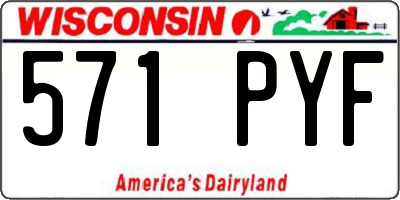 WI license plate 571PYF