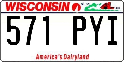 WI license plate 571PYI